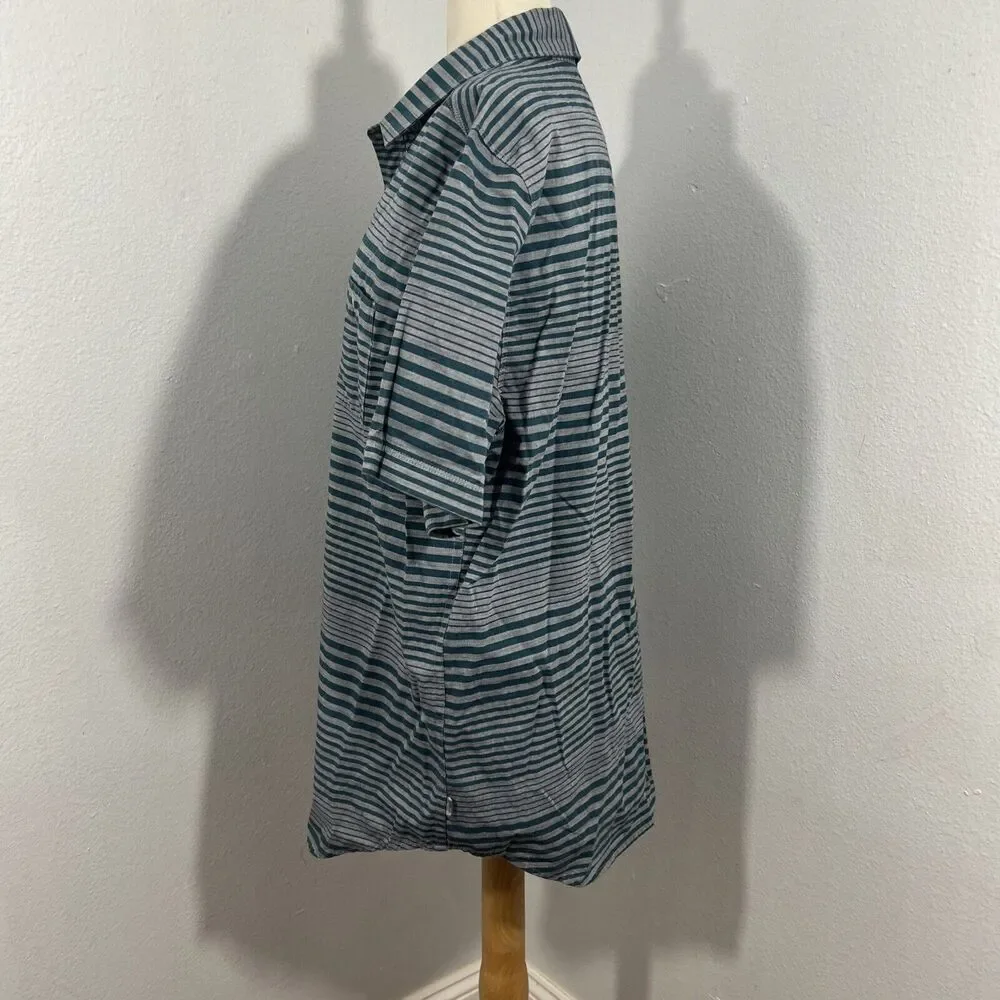 The North Face Shirt Mens Large Stripe‎ Short Sleeve Button Up